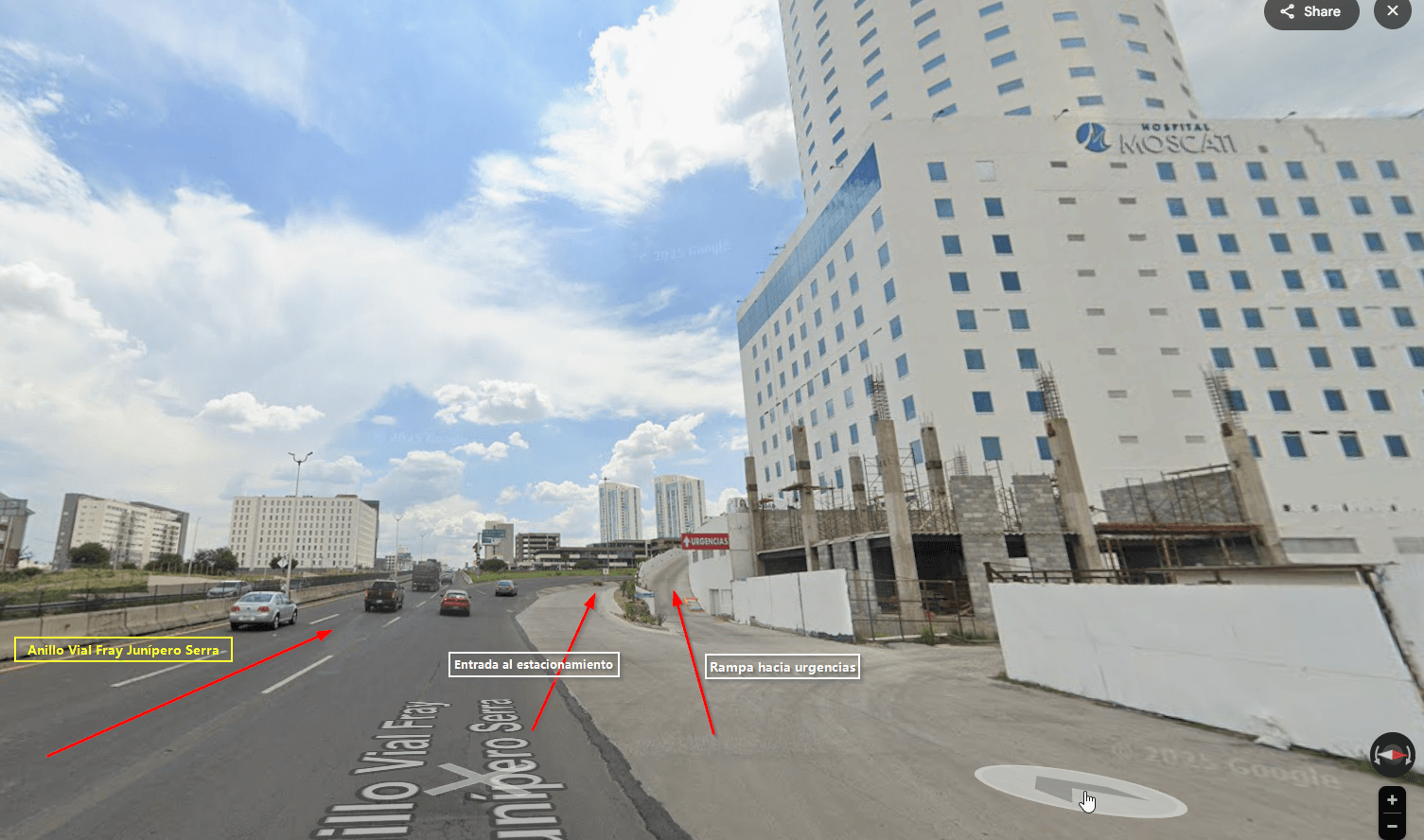 Mapa de acceso al Hospital Moscati